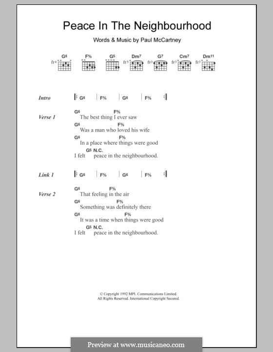 Paul McCartney Peace In The Neighborhood