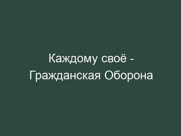 Гражданская оборона Каждому-своё